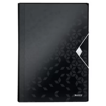   Harmonikamappa, A4, PP, 6 rekeszes, LEITZ "Wow", fekete