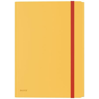 Gumis mappa, extra tasakkal, PP, A4, LEITZ "Cosy" melegsárga