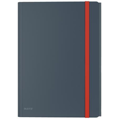 Gumis mappa, extra tasakkal, PP, A4, LEITZ "Cosy", bársonyszürke