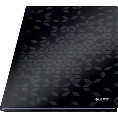 Beíró, A4, kockás, 80 lap, keményfedeles, LEITZ "Wow", fekete 1 db