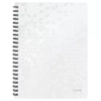   Spirálfüzet, A4, kockás, 80 lap, LEITZ "Wow", fehér 1 db