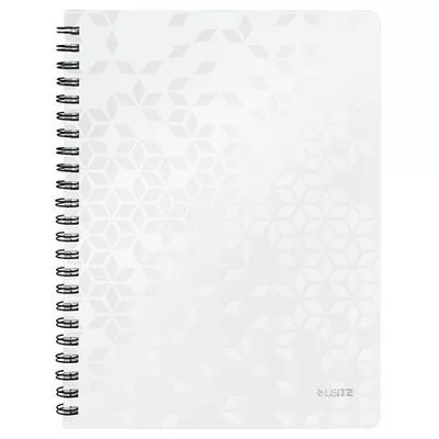 Spirálfüzet, A4, kockás, 80 lap, LEITZ "Wow", fehér 1 db