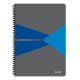 Spirálfüzet, A4, vonalas, 90 lap, laminált karton borító, LEITZ "Office", szürke-kék