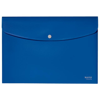 Irattartó tasak, A4, PP, patentos, LEITZ "Recycle", kék