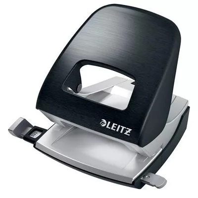 Lyukasztó, kétlyukú, 30 lap, fém, LEITZ "Nexxt Style, szaténfekete 1 db