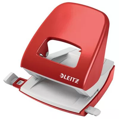 Lyukasztó, kétlyukú, 30 lap, LEITZ "Nexxt", piros 1 db