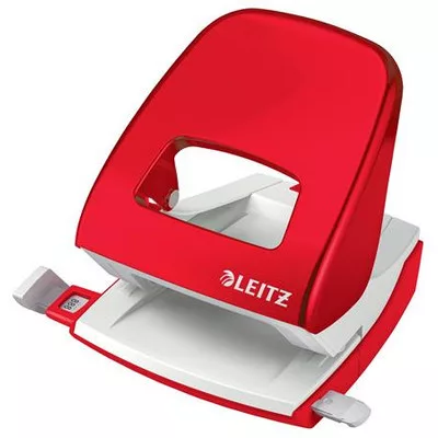 Lyukasztó, kétlyukú, 30 lap, LEITZ "Nexxt Wow", piros 1 db