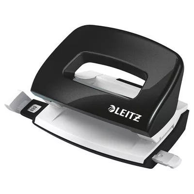 Lyukasztó, kétlyukú, 10 lap, fém, mini, LEITZ "Nexxt Wow", fekete 1 db