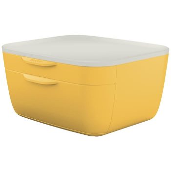   Irattároló, műanyag, 2 fiókos, LEITZ "Cosy", melegsárga