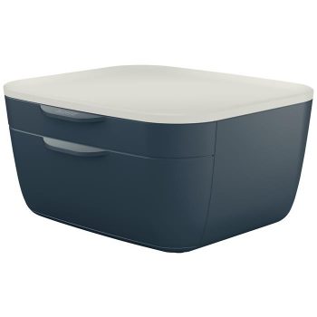   Irattároló, műanyag, 2 fiókos, LEITZ "Cosy", bársonyszürke