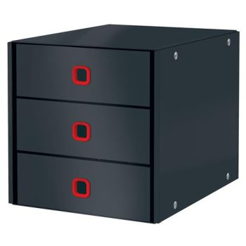   Irattároló, laminált karton, 3 fiókos, LEITZ "Cosy Click&Store", bársonyszürke