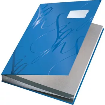   Aláírókönyv, A4, 18 részes, karton, LEITZ "Design", kék 1 db