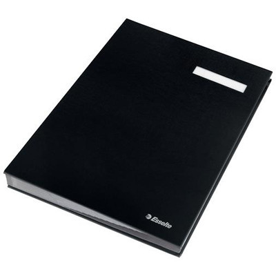 Aláírókönyv, A4, 20 részes, karton, ESSELTE, fekete