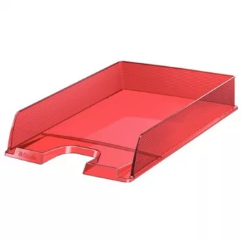   Irattálca, műanyag, ESSELTE "Europost", áttetsző piros