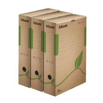   Archiválódoboz, A4, 80 mm, újrahasznosított karton, ESSELTE "Eco", barna 1 db