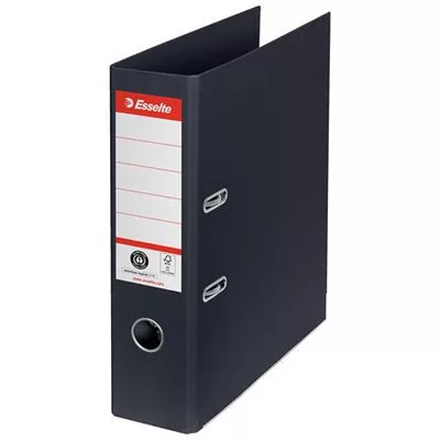 Iratrendező, 75 mm, A4, élvédő sínnel, ESSELTE "No.1", fekete 1 db