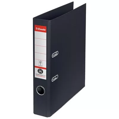 Iratrendező, 50 mm, A4, környezetbarát, élvédő sínnel, ESSELTE "No.1", fekete 1 db