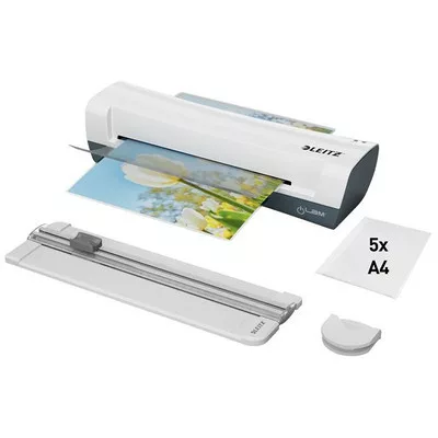 Lamináló készlet, A4, 80-125 mikron, LEITZ "iLam Home 4-in-1", fehér 4 db