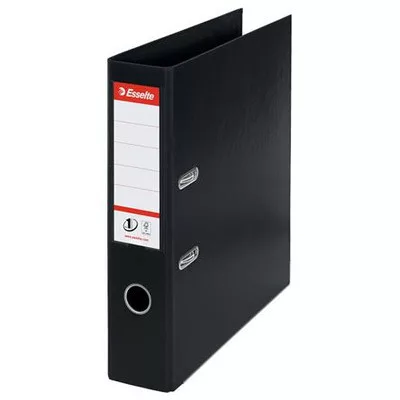 Iratrendező, 75 mm, A4, PP, élvédő sínnel, ESSELTE "Standard", Vivida fekete 1 db