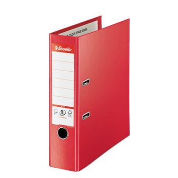   Iratrendező, 80 mm, A4, PP, élvédő sínnel, ESSELTE "Standard Plus", Vivida piros
