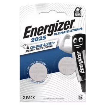   Gombelem, CR2025, 2 db, színjelző, ENERGIZER "Ultimate Lithium Performance"