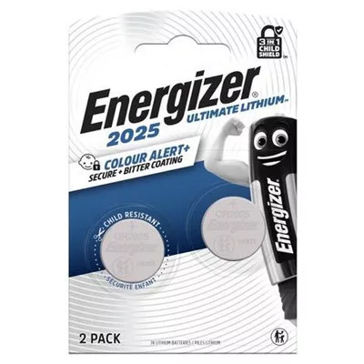 Gombelem, CR2025, 2 db, színjelző, ENERGIZER "Ultimate Lithium Performance"