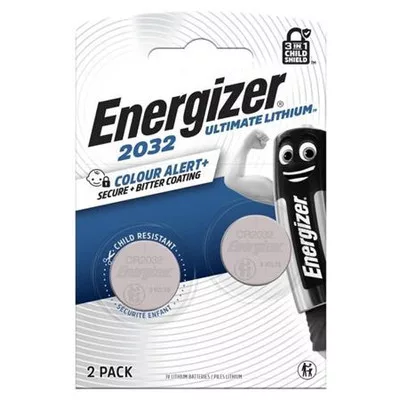 Gombelem, CR2032, 2 db, színjelző, ENERGIZER "Ultimate Lithium Performance"