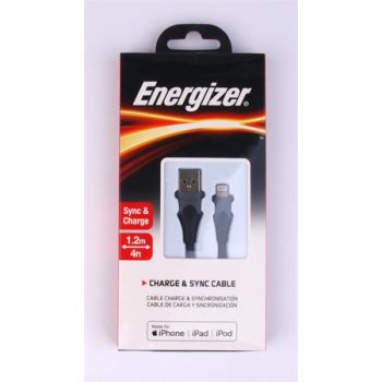   USB kábel, USB-A - Lightning (Apple), 1,2m, ENERGIZER, fekete