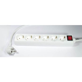   Elosztósor, 6 csatlakozóaljzat, 3 m kábelhosszúság, kapcsolóval