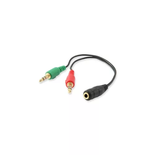 Audio elosztó kábel, 13 cm, 1 bemenet/2 kimenet, EQUIP 1 db