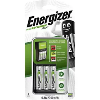   Elemtöltő, AA ceruza/AAA mikro, 4x2000 mAh AA, ENERGIZER "Maxi" 5 készlet