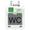 Információs tábla, öntapadó, 7,5x7,5 cm, alumíniumhatású, EXACOMPTA, "WC" 1 db