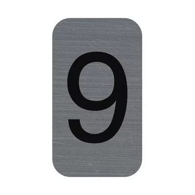 Információs tábla, öntapadó, 2,5x4,4 cm, alumíniumhatású, EXACOMPTA, 9-es 1 db