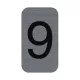 Információs tábla, öntapadó, 2,5x4,4 cm, alumíniumhatású, EXACOMPTA, 9-es 1 db