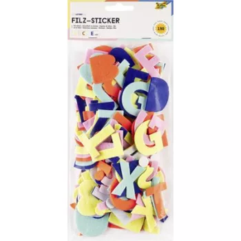   Matrica készlet, filc, 190 db, betűk, FOLIA, különböző színek 1 készlet