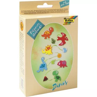 Kreatív mini filc varrókészlet, girland, FOLIA, dinoszaurusz 1 készlet