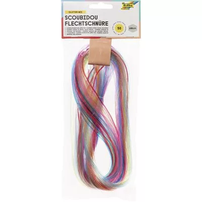 Színes damil, 100 cm, FOLIA "Glitter mix", 50 különböző csillámos szín 50 db