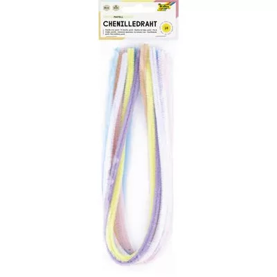 Zseníilia drót, 50 cm, FOLIA, 10 különböző pasztel szín 10 db