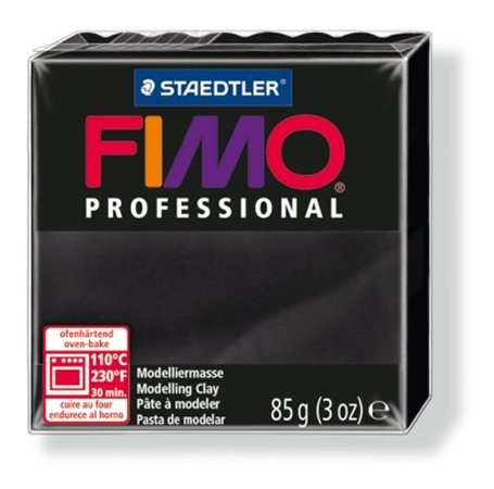 Gyurma, 85 g, égethető, FIMO "Professional", fekete