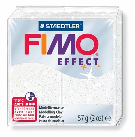 Gyurma, 57 g, égethető, FIMO "Effect", csillámos fehér