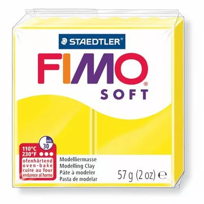 Gyurma, 57 g, égethető, FIMO "Soft", citromsárga 0,057 kg