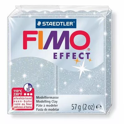 Gyurma, 57 g, égethető, FIMO "Effect", csillámos ezüst 0,057 kg