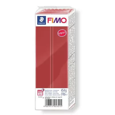 Gyurma, 454 g, égethető, FIMO "Soft", karácsonypiros