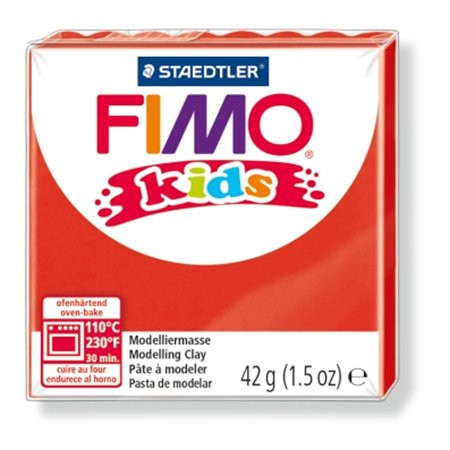 Gyurma, 42 g, égethető, FIMO "Kids", piros