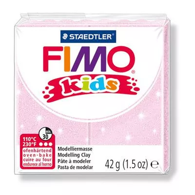 Gyurma, 42 g, égethető, FIMO "Kids", gyöngyház világos rózsaszín 0,042 kg