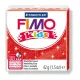 Gyurma, 42 g, égethető, FIMO "Kids", glitteres piros 0,042 kg