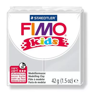 Gyurma, 42 g, égethető, FIMO "Kids", világosszürke 0,042 kg