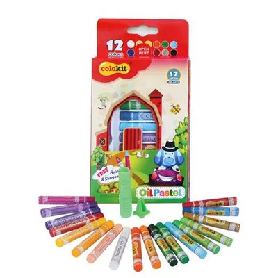 Olajpasztell kréta COLOKIT "Oil Pastel", 12 különböző szín 12 db