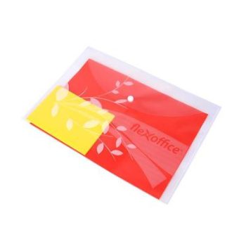   Irattartó tasak, A4, PP, patentos, 120 mikron, FLEXOFFICE, "FO-CBF02", áttetsző, mintás