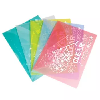   Irattartó tasak, A4, PP, patentos, 180 mikron, FLEXOFFICE "FO-CBF05", vegyes színek (szín nem választható)